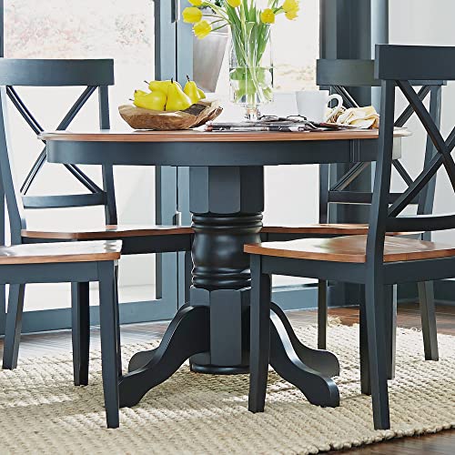 Home-Styles-Black-Oak-42-inch-Round-Pedestal-Dining-Table-with-Hardwood-Solids-Construction-a-Oak-Top-and-Cabriole-Legs Home Styles Black Oak 42 inch Round Pedestal Dining Table with Hardwood Solids Construction a Oak Top and Cabriole Legs