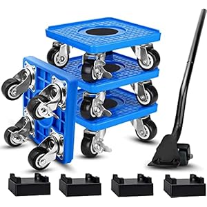 1300lbs Load Capacity Moving Furniture Dolly Furniture Movers with Wheels for Heavy Furniture, Large Size Lifter Set, 360° Rotation Wheels Furniture Lifter with Brake, for Moving Refrigerator, Cabinet