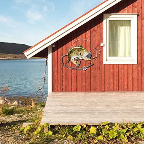 Corner Merchant Metal Wall Art Metal Fish Wall Decor Lake House Decor Metal Fish Art Wall Sculpture #TOP2