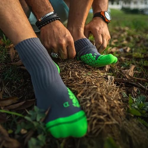 Meias de Trilha para Corrida Cano Médio Dots Biotech New Unissex (T1, Chumbo/Limão)