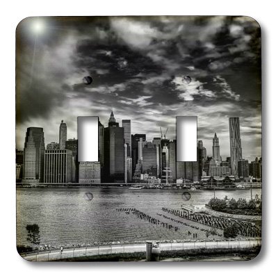 Interrupteur à bascule double NYC design Skyline multicolore pour décoration de maison
