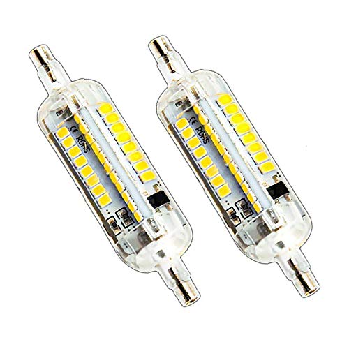 R7S LED 78MM Bulb Luxvista 5W 3 Way Dimmable LED R7S Base J T3 Type Double Ended 50W/25W/12W LED Halogen Equivalent for Floodlight, Security Lights, Recessed Lighting, Daylight 6000K (2-Packs)