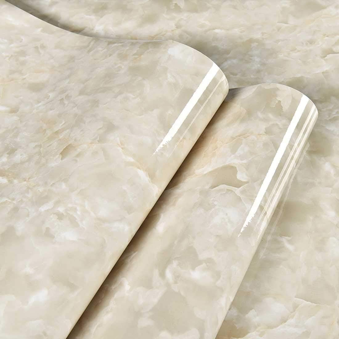 Tinkei Wood Contact Paper Self-Adhesive Removable Peel and Stick Wallpaper Decorative Wall Covering Vintage Wood Panel Interior Film Leave no Trace Surfaces (White Jade)