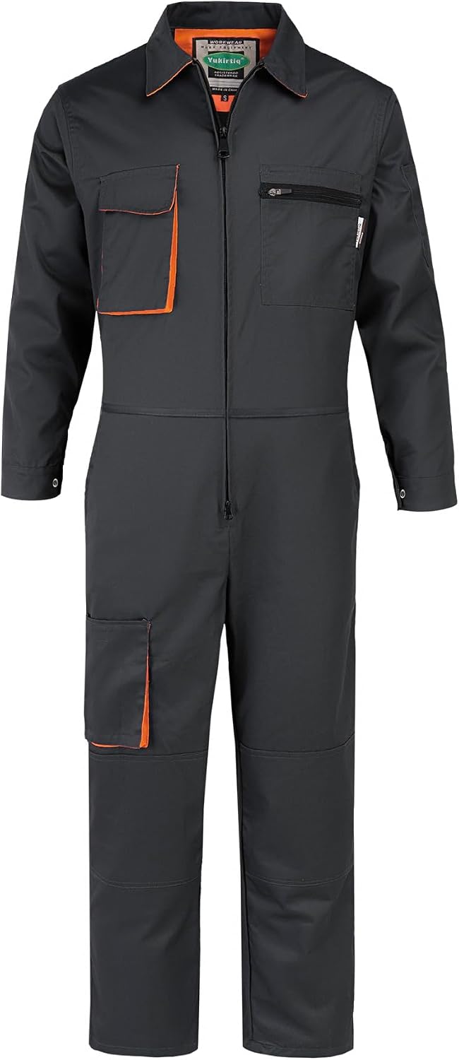 Men's Coveralls Mechanic Work Jumpsuit Multi Pockets Overalls Long Sleeve Workwear Coverall