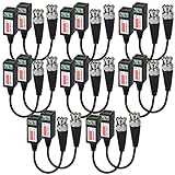 Video Balun 8 Pairs Cat5 HD Video Balun,Mini CCTV BNC Video Balun Transceiver Cable with Lighting Protection and Coax BNC Connector to RJ45 Terminal for CCTV Surveillance Camera Systems ACBalun83