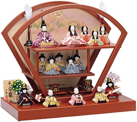 Amazon 雛人形 木目込 一秀作 コンパクト ひな人形 木目込み 十五人飾り 15人飾り 変りひな 初節句飾り お雛様 雛祭りセット 小さい ミニ お雛様 おひな様 平飾り おもちゃ