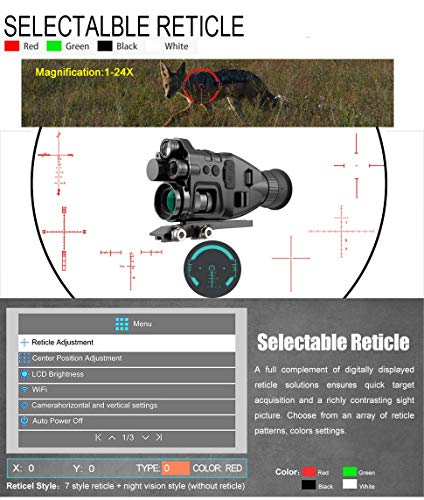 Digital Infrared Night Vision Scope With Camera&Video, 850Nm&940Nm Hd For Total Darkness Hunting, Day/Night Monocular Telescope For 100% Darkness Outdoor Hunting,Night Vision Goggles #TOP6