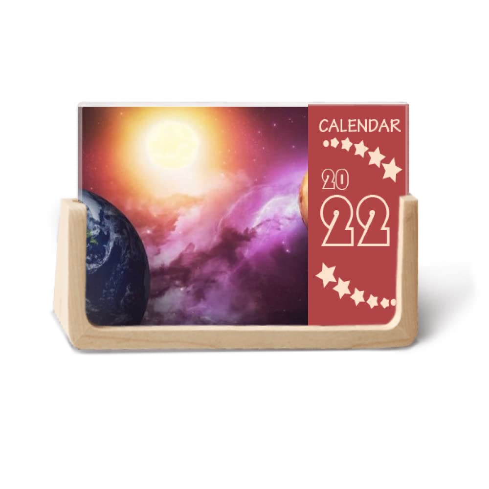 Calendrier de bureau 2022 Planet Earth compact bicolore 12 mois à poser - 3
