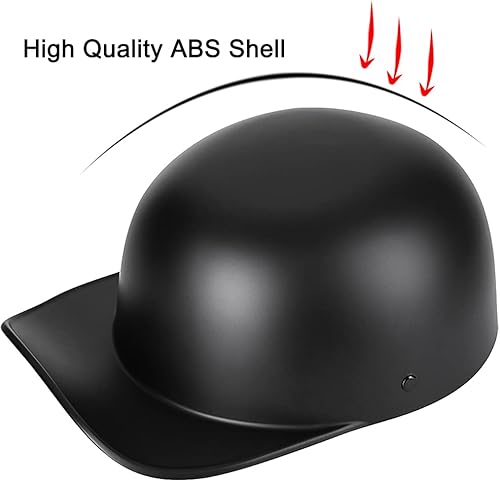 Miniatura 3 de Yesmotor Baseball Motorcycle Helmet Half Cap for Bike Cruiser Chopper Moped Scooter- Dot Approved