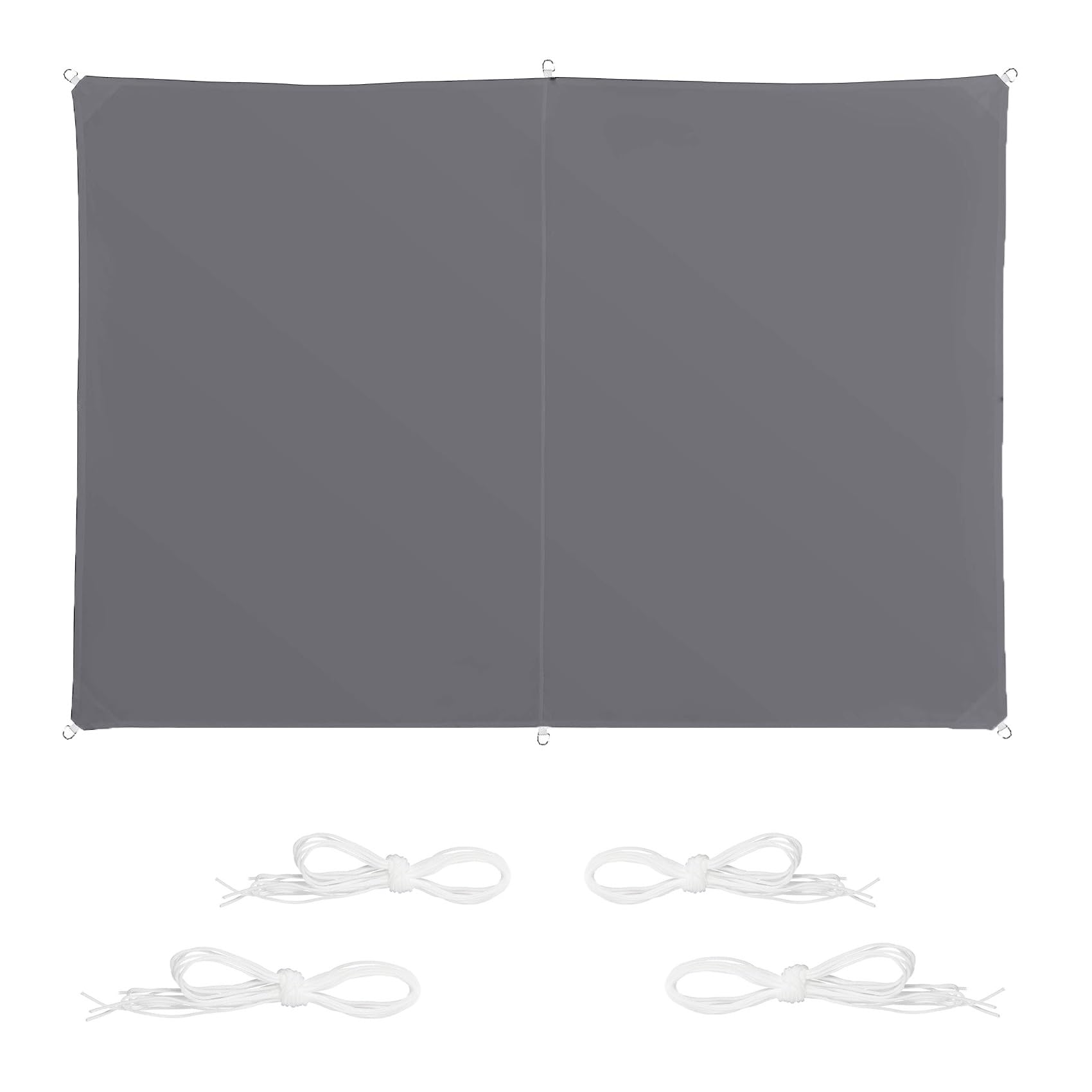 Voile d'ombrage protection solaire toile terrasse gris foncé 1.7x2.8m
