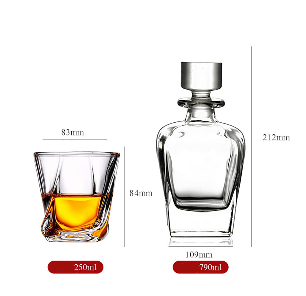 Juego De Vasos De Whisky De Cristal De 2/4/6 para Vino, Copa De Bourbon, Whisky Escocés, Cóctel, Coñac, Whisky Irlandés, Copa De Degustación De Vino Profesional con Caja De Lujo (6 Tazas)