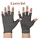 HIGHLOONG Arthritis Gloves 2 Pairs - Men and women Fingerless Compression Glove Pain Relief for Rheumatoid Arthritis and Osteoarthritis (L/XL)