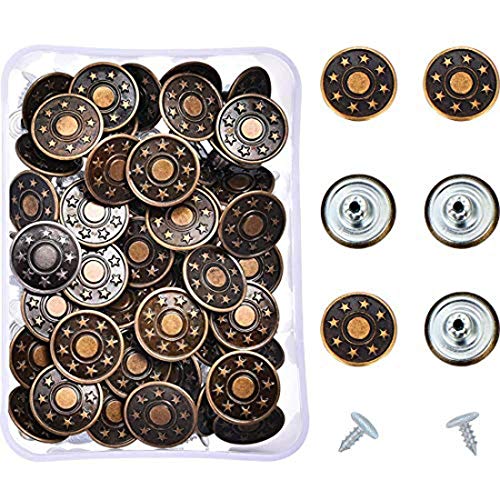 Image of DIY Crafts Design No # 3, Mixed & Combo Set for All Purpose, Combo 40 Sets Jeans Buttons Metal Button Snap Buttons Re (Design No # 3, Mixed & Combo Set for All Purpose)