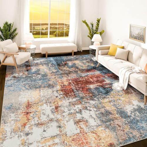 Istana 8x10 Area Rug - Multi/Red 8x10 Rugs for Living Room - Foldable Rugs for Bedroom - Stain Resistant Washable Rug - Eco-Friendly Area Rugs - Easy to Clean Living Room Rug