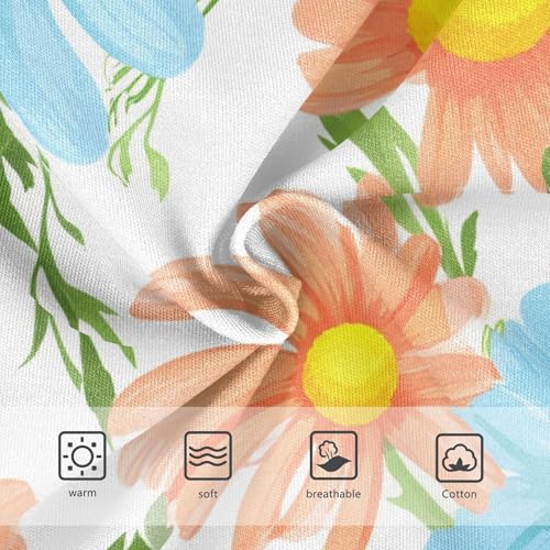 Cotton Toddler Girls Underwear Painted Daisy Flowers Blue Yellow Panties for Girl Flower Briefs Girls Undies 2t3