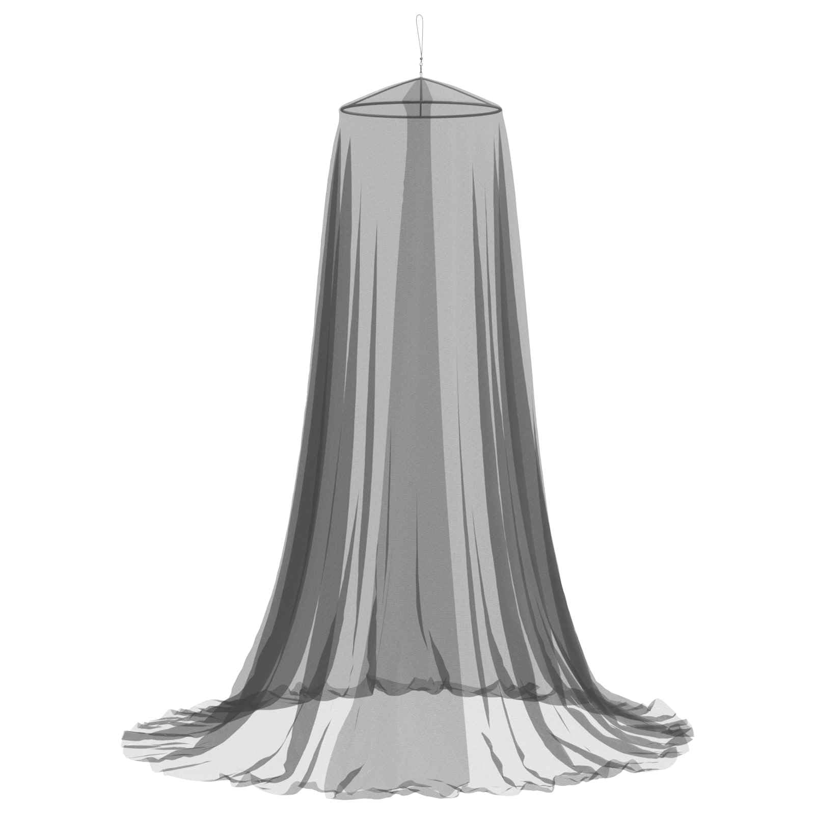Moskitiera na łóżko, czarna, z poliestru 156 Mesh, Ø 56 x 220 cm, z przyszytym wejściem, haczyk do mocowania sufitu, idealna na kemping, do aktywności na świeżym powietrzu, w podróży, latem i