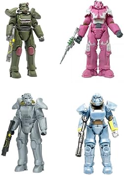 Fallout Mega Merge Series 4 Pack X 01 Hot Rod Hot Pink Power Armor T 45 Hot Rod Shark Power Armor T 51 Vault Tec Power Amor And T 45 Armor Amazon Co Uk Toys