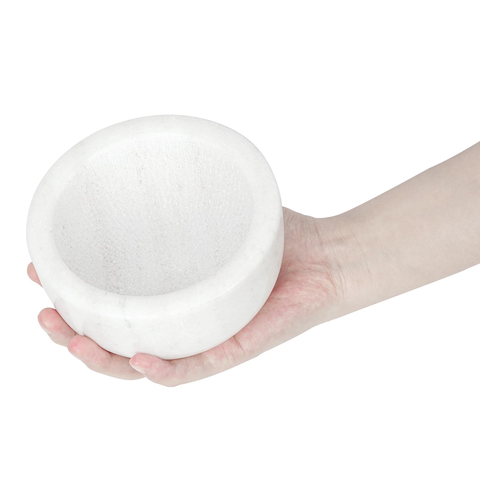 Linkidea Tazón de afeitar de mármol, taza de espuma de piedra natural con interior texturizado para una espuma rica, taza para afeitar que retiene el calor (Blanco)