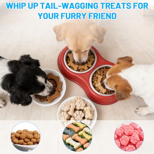 Alitree Silikon Backmatte Hundekekse, Antihaftend DIY Backform Haustier Snacks, Für Hundeleckerlies Backmatten Kekse Schokolade, Mit Knochenform Klauenform Halbkugel Backpinsel Bürsten Und Teigmesser