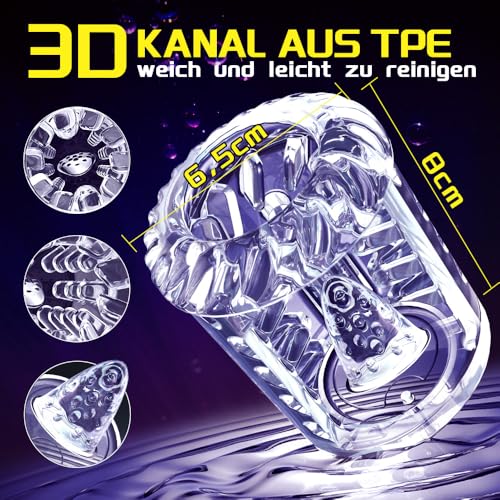 Elektrischer Masturbator Masturbieren für Männer 7 Teleskop & Rotation & Vibration & Saugen Sexspielzeug für die Männer Zungenlecken Blowjob Taschenmuschi Masturbatoren Penis Massage