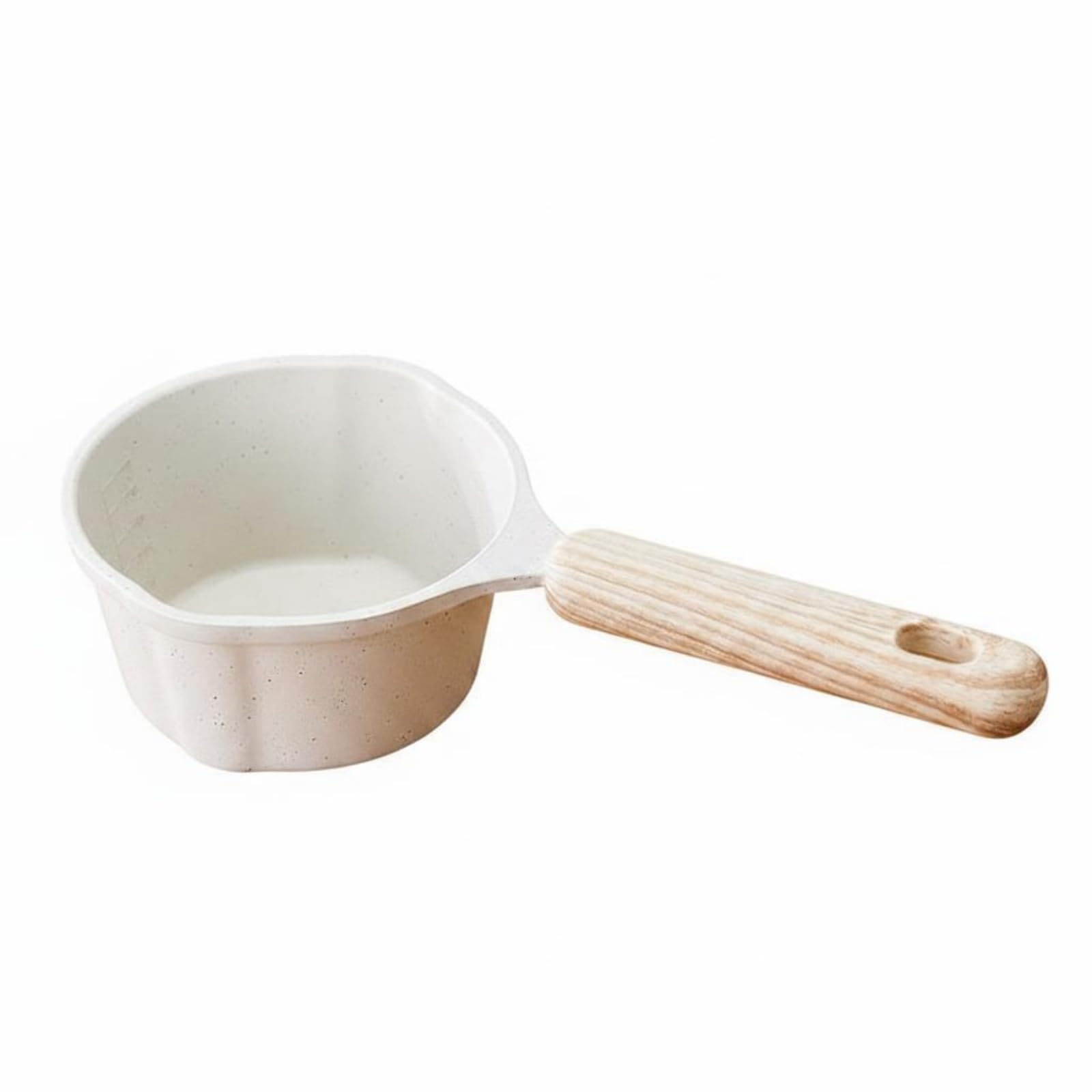 Sartén antiadherente de diseño minimalista blanco lechoso con mango ergonómico funcional