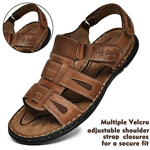 Holy dove Men's Sandals Open Toe Athletic Leather Fisherman Sport Hiking Casual Summer Sandals Shoes2