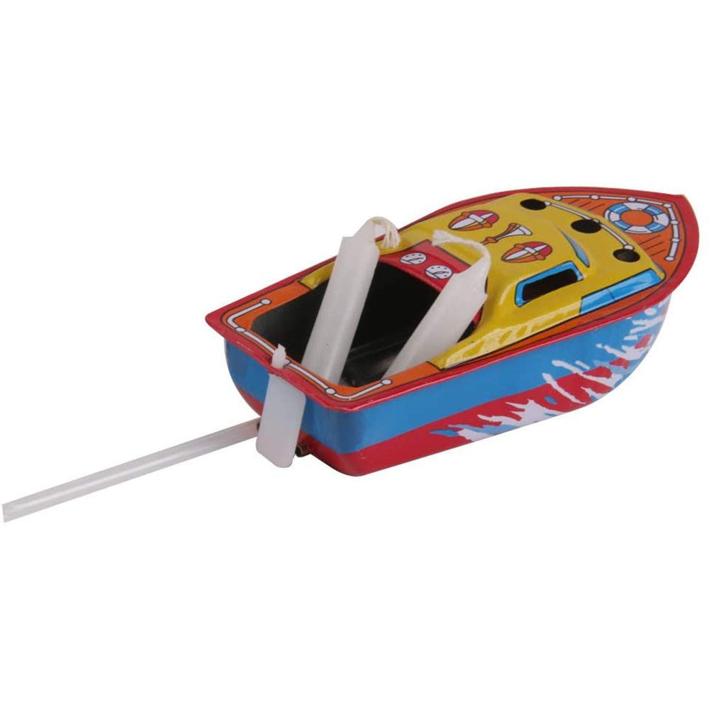 POFET Klassische Kerze angetriebenes Schnellboot Schiff Zinn Spielzeug Wasser handgemachte Dekoration