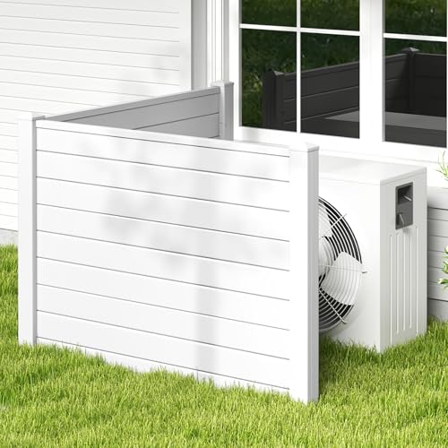 Giantex 2 Panels Air Conditioner Fence, 48''W x 36''H Outdoor Privacy Screen with 3 Stakes, Decorative...