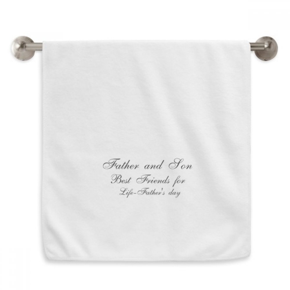 Serviette Père et Fils DIYthinker blanche, cadeau festival touchant avec citation 13x29"