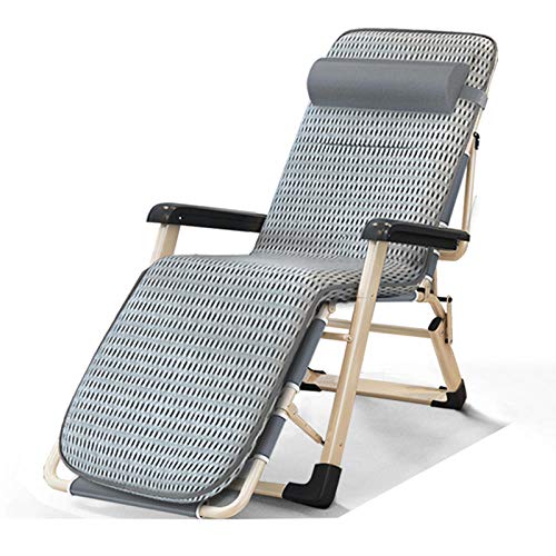 Chaise de jardin pliante grise avec coussin 4D respirant