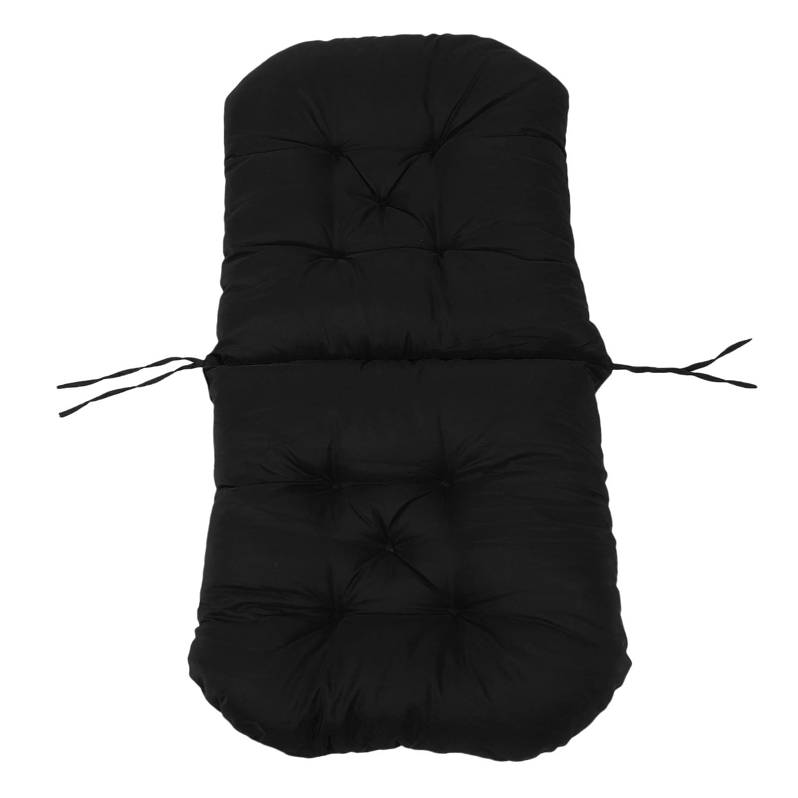 Cojín Grueso para Mecedora con Lazos, a Prueba de Lluvia, Cojín de Asiento a Prueba de Sol para Interiores y Exteriores, 39,4x19,7 Pulgadas (Negro)