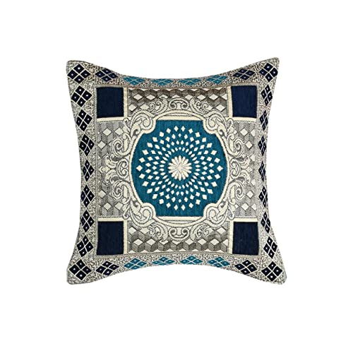 Image of SAWNA Homes Chenille Sofa Cover with Cushion Cover- 3+1+1 Sofa Covers Back 5 Seater Slipcovers for Home - 3 Seater & 2 Seater Protector Panels for Sofa Couch, 16 Piece, Light Sky