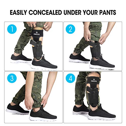 Ankle Holster For Concealed Carry, Leg Carry Pistols Gun Holsters with Magazine Pocket For Glock 19 23 26 27 30 36 42 43, S&W M&P Shield 9, Bodyguard 380, Ruger LCP 380, LC9, Sig Sauer P365 P320 P938 - Thumbnail 5