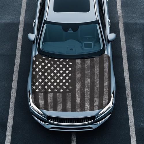 Image of Renewold American Flag Car Hood Cover Wrap Vehicle Hood Blanket Protector Spring Fall Winter Summer Hood Covers Decoration for Cars Outdoor Indoor Automotive Exterior Accessories