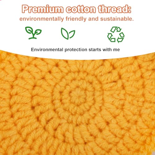 4pcs Dessous de Verre en Crochet, Motif Pastèque Kiwi Orange et Ananas Décoration Amusante Table Basse Accessoires de Protection Table Indispensables pour Le Bar pour la Maison et Le Bureau – Image 5