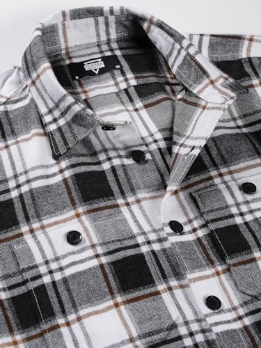 Image of Thomas Scott Men's | Checks | Full Sleeve | Regular Fit | 100% Cotton | Double Pocket | Spread Collar | Casual Shirt