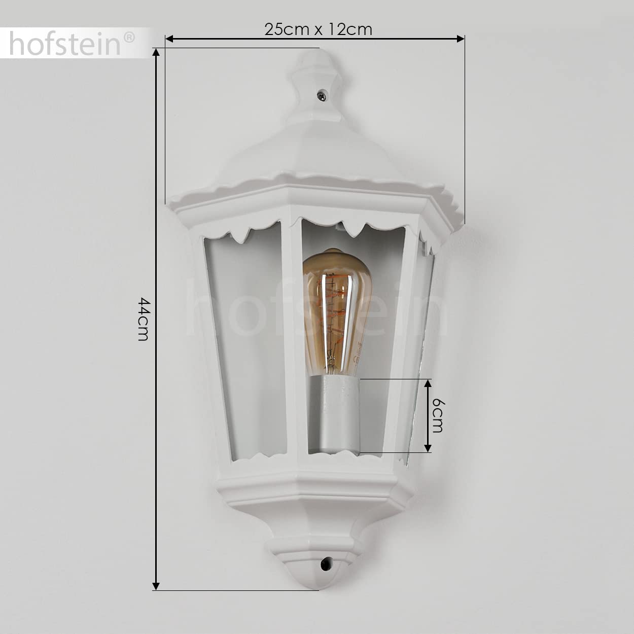 Applique d'extérieur Hongkong, lampe murale au look antique en métal/verre blanc/clair, applique murale avec douille E27, lampe d'extérieur rétro/vintage pour terrasse/cour/entrée. sans ampoules