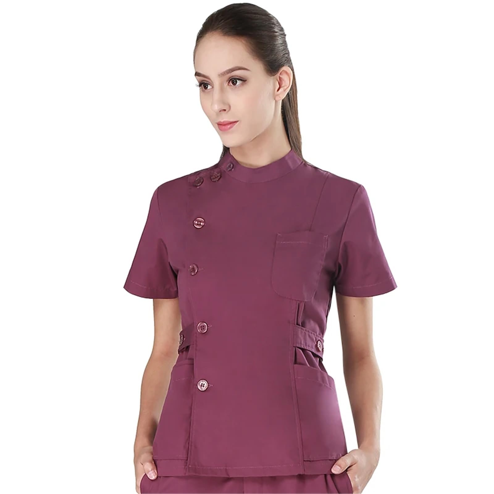 AHUFGN Nurse Scrubs Women Traditonal Nurse Scrubs Set Medical Uniforms Women Men Dental Workwear Clothes Poplin Surgeon Medic Scrub Suit
