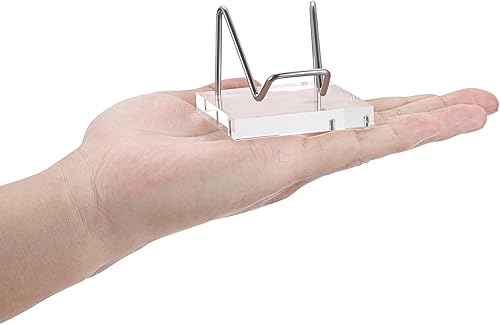 Miniatura 9 de Hipiwe Soporte de exhibición de metal con base acrílica, caballete pequeño para geodas, ágata mineral, ágata fósil, cristales de coral, conchas y