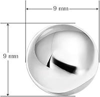 Vista 4 de Silverline Jewelry Aretes de bola de plata de ley 925 0.079 in-0.433 in