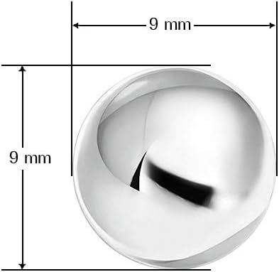 Miniatura 4 de Silverline Jewelry Aretes de bola de plata de ley 925 0.079 in-0.433 in