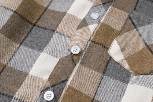 Image of Betusline Boy and Men Button Down Plaid Shirt