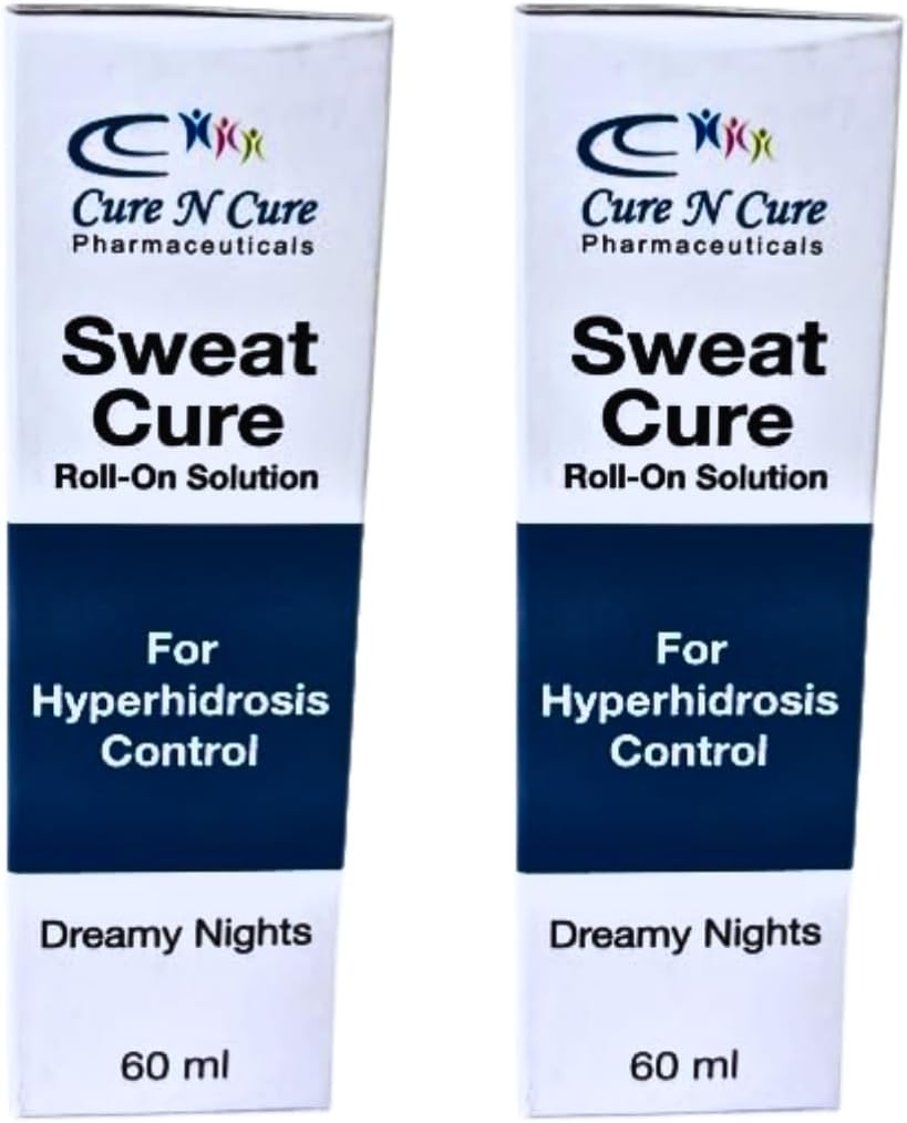 Sweat Cure Roll-On Solution 60ml pack of - 2| Hyperhidrosis Treatment for Excessive Sweating