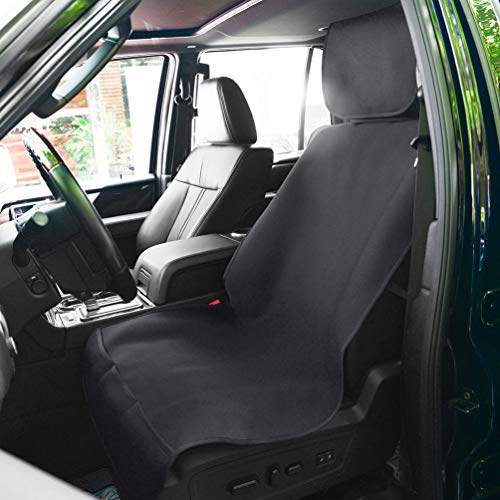 Waterproof Car Seat Covers, Car Front Seat Protector Non-Slip Neoprene, Best Protection from Sweat, Stains and Smell, Universal Fit for Most Cars, Trucks, SUVs, Black【1 Piece】
