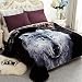 JYK Heavy Korean Mink Fleece Blanket, 5 LB - 2 Ply Reversible 520GSM Silky Soft Plush Warm Blanket for Autumn Winter (Queen, Dark Wolf/Wolf)