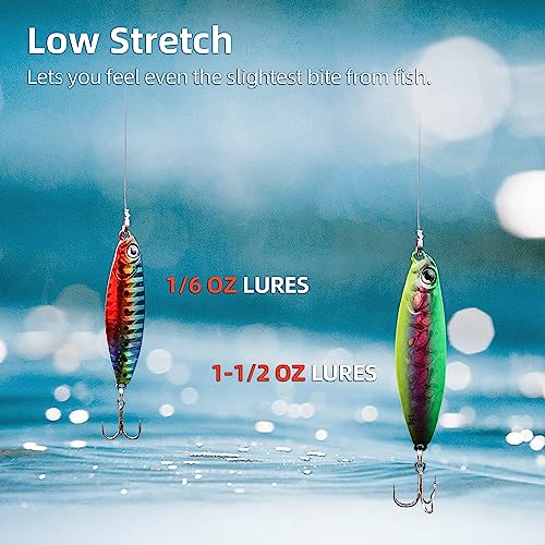 Image of RUNCL Fluorocarbon Fishing Line, PowerFluoro Clear Ice Fishing Leader Line - Virtually Invisible, Faster Sinking, Extra Sensitivity, 300 /500 /1000yds, 5-32lb Break Strength, Fishing Gifts