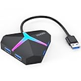 Multi USB Port Hub, 5Gbps High Speed Data Transfer USB 3.0 Multiport Adapter Expander 4 Port, Extra USB Ports Extender for Laptop Mac Computer PC Desktop PS5