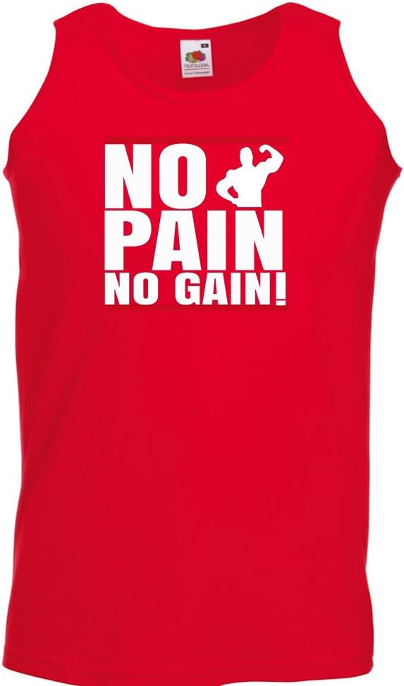 Mens Funny Tank Top Vests-No Pain No Gain Gym Excercise T-Shirts-funny gifts