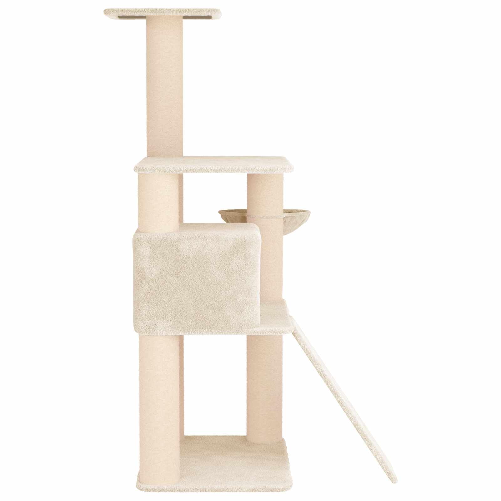 Árbol rascador para gatos con columnas rascadoras de sisal y cueva integrada de 173 cm, marco de madera estable, diseño de varios niveles, superficie de descanso acogedora, adecuado para casa
