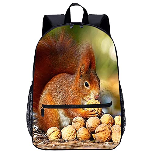 Mochila de ardilla para adolescentes con estampado 3D de 45x30x15cm